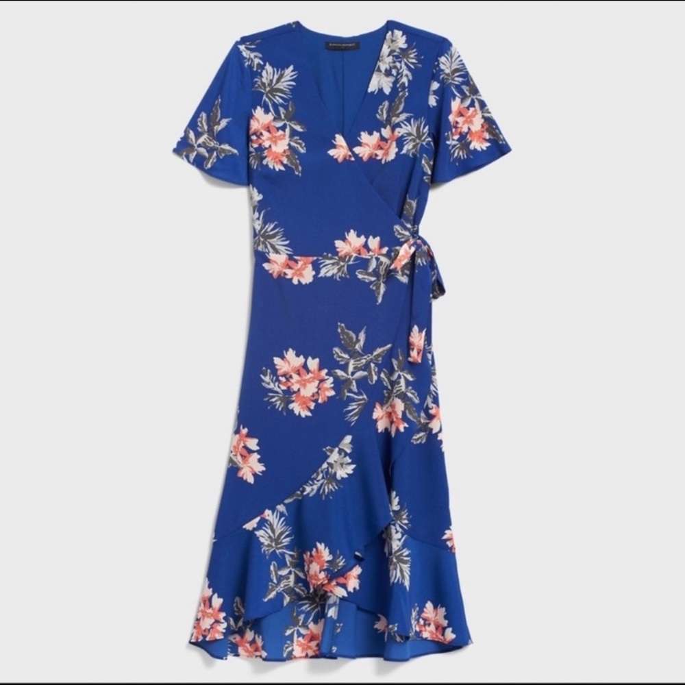 Banana Republic floral wrap dress.